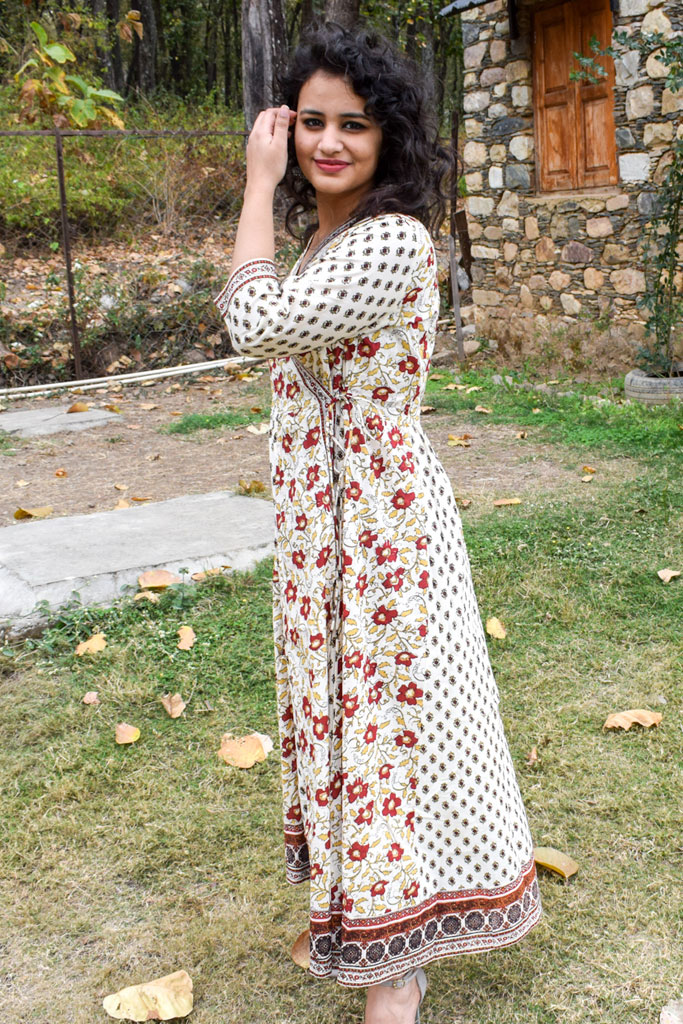 Printed Angrakha A-Line Kurta - Image 3