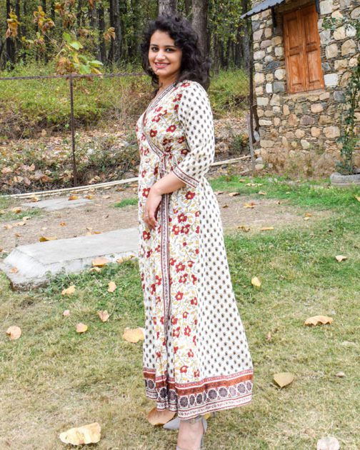 Printed Angrakha A-Line Kurta
