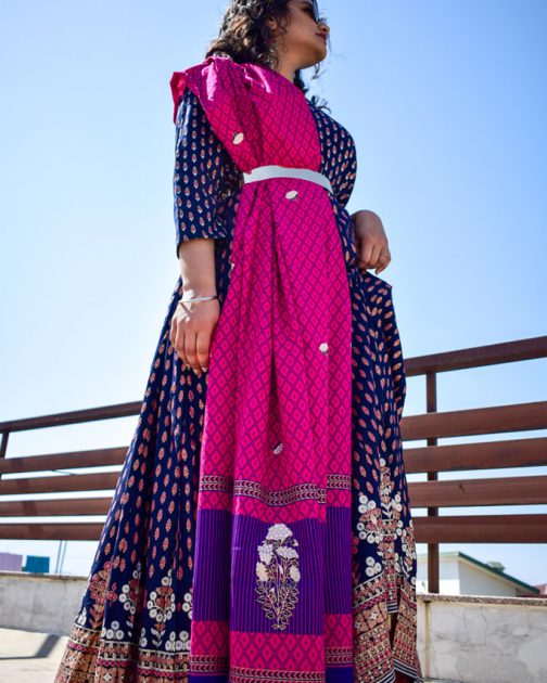 Floor length Printed Kurta With Dupatta