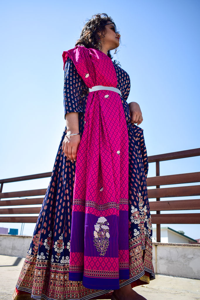 Floor length Printed Kurta With Dupatta