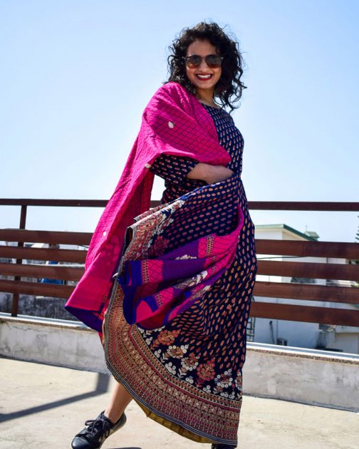 Floor length Printed Kurta With Dupatta