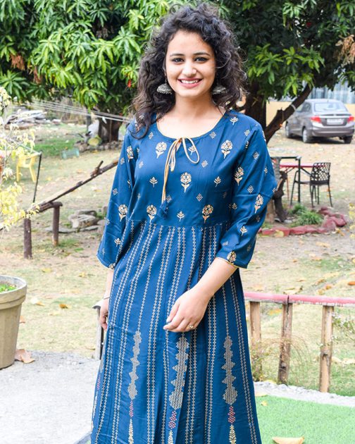 Rayon Based printed A-line Kurta