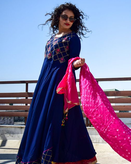 Royal Blue Kurta With Dupatta