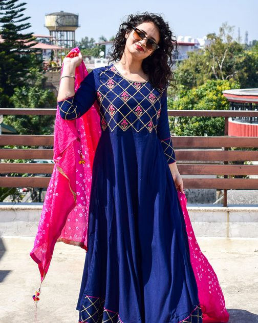 Royal Blue Kurta With Dupatta